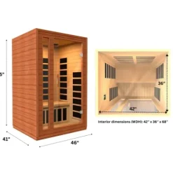 Dynamic Saunas Cardoba DYN-6203-01 Elite Ultra Low EMF FAR Infrared Sauna – Curb Side Delivery