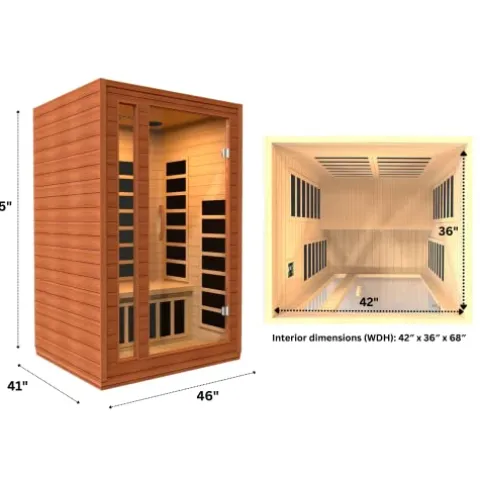 Dynamic Saunas Cardoba DYN-6203-01 Elite Ultra Low EMF FAR Infrared Sauna – Curb Side Delivery