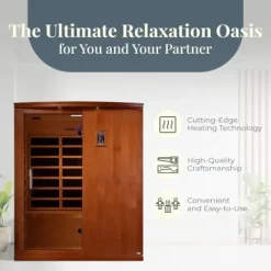 DYNAMIC SAUNAS Madrid Elite 3-Person Infrared Sauna with Bluetooth and LED Control Panel