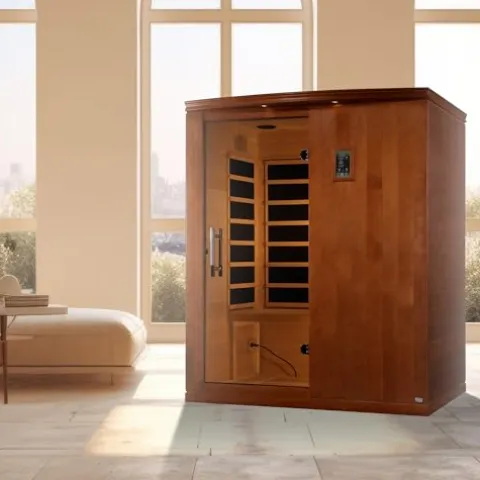 DYNAMIC SAUNAS Madrid Elite 3-Person Infrared Sauna with Bluetooth and LED Control Panel