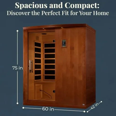 DYNAMIC SAUNAS Madrid Elite 3-Person Infrared Sauna with Bluetooth and LED Control Panel