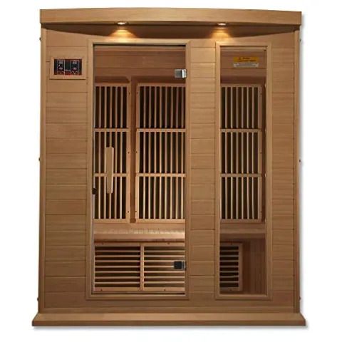 DYNAMIC SAUNAS Maxxus 3 Person Low EMF FAR Infrared Carbon Sauna Natural Finish