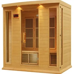 DYNAMIC SAUNAS Maxxus 4 Person Low EMF FAR Infrared Sauna Natural Finish