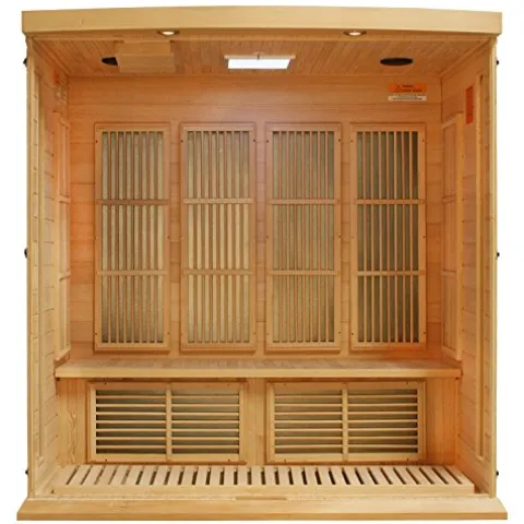 DYNAMIC SAUNAS Maxxus 4 Person Low EMF FAR Infrared Sauna Natural Finish