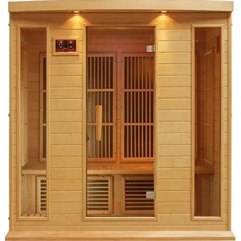 DYNAMIC SAUNAS Maxxus 4 Person Low EMF FAR Infrared Sauna Natural Finish