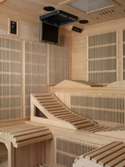 DYNAMIC SAUNAS Monaco 6-Person Near Zero EMF Far Infrared Sauna Canadian Hemlock