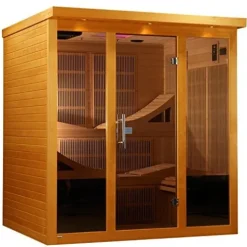 DYNAMIC SAUNAS Monaco 6-Person Near Zero EMF Far Infrared Sauna Canadian Hemlock