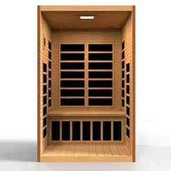 Dynamic Saunas Santiago Elite 2-Person Ultra Low EMF FAR Infrared Sauna Honey Stain Finish