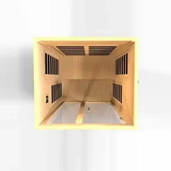 Dynamic Saunas Santiago Elite 2-Person Ultra Low EMF FAR Infrared Sauna Honey Stain Finish