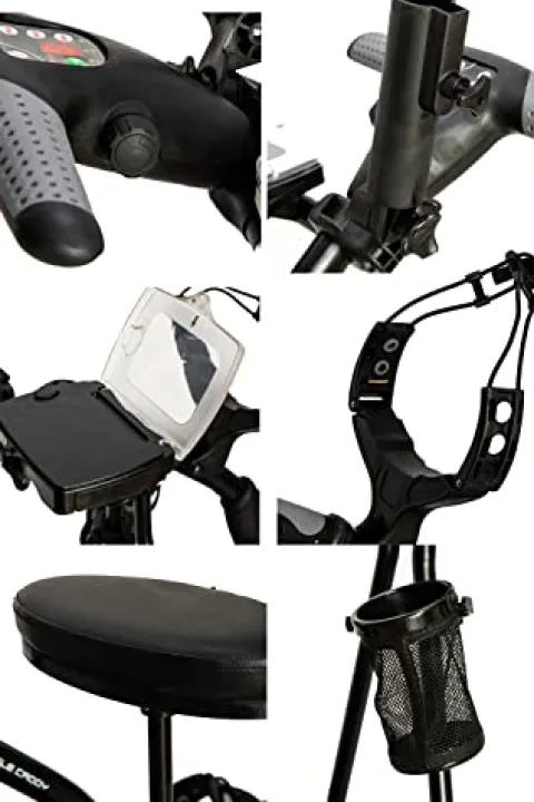 Eagle Caddy Lithium Battery Electric Golf Push Cart with Remote Control Black/Grey