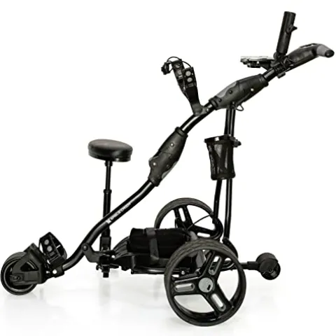 Eagle Caddy Lithium Battery Electric Golf Push Cart with Remote Control Black/Grey