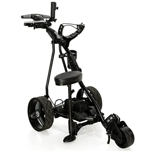 Eagle Caddy Lithium Battery Electric Golf Push Cart with Remote Control Black/Grey