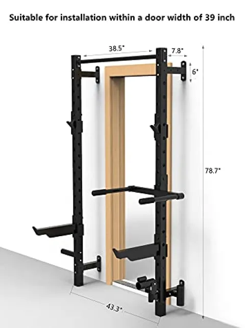 EAS1SOOPE Power Cage Wall Mounted Squat Rack Multifunction