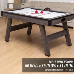 EastPoint Sports 60″ Apollo Hover Hockey Table with LED Scoring Grey