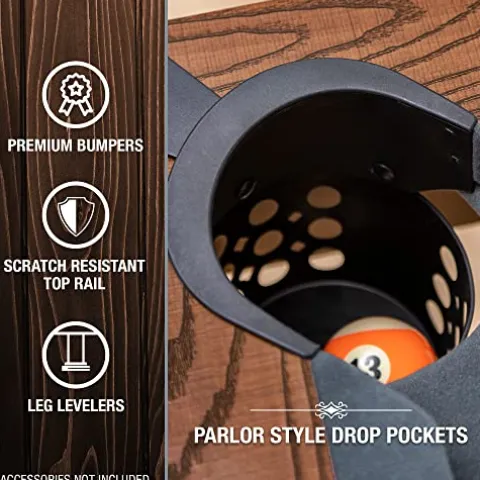 EastPoint Sports Dunhill 87-Inch Rustic Pool Table Multi-Color