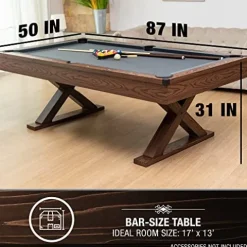 EastPoint Sports Dunhill 87-Inch Rustic Pool Table Multi-Color