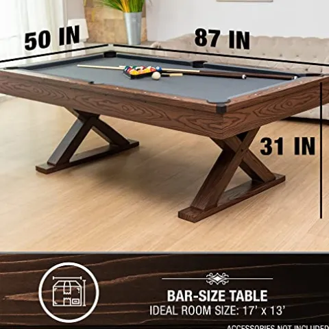 EastPoint Sports Dunhill 87-Inch Rustic Pool Table Multi-Color