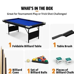 EastPoint Sports Easy Setup Folding Billiard Table Black
