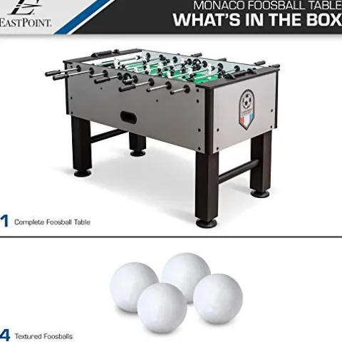 EastPoint Sports Monaco Official Competition Foosball Table with 4 Foosballs