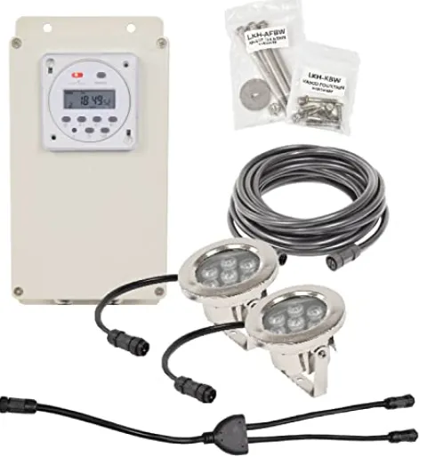 EasyPro Pond Products AquaShine 11W Warm White LED Fountain Lights with Timer & Remote Control