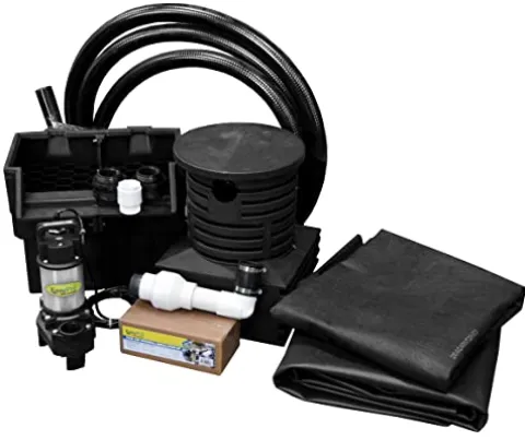 EasyPro Pond Products Pro-Series Just-A-Falls Pondless Waterfall Kit with 18″ Spillway and 45 Mil EPDM Liner Black