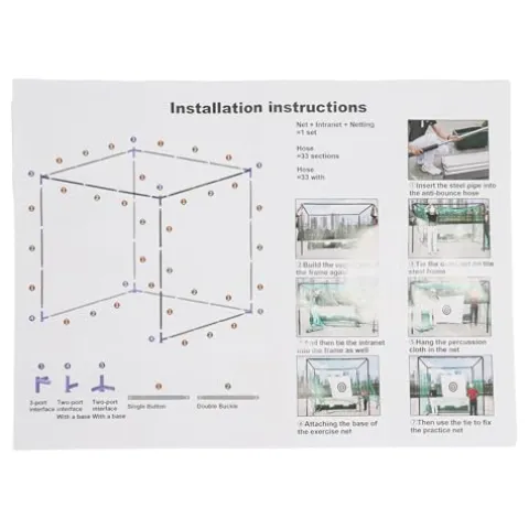 Eleeferri Golf Hitting Cage with Practice Net & Swing Mat Green Black White