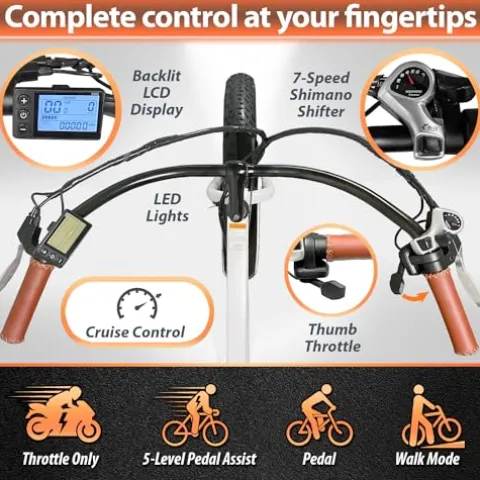 Elevate E-Bikes Cabo Beach Cruiser Electric Bike White