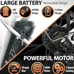 Elevate E-Bikes Cabo Beach Cruiser Electric Bike White