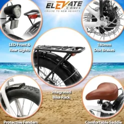 Elevate E-Bikes Cabo Beach Cruiser Electric Bike White