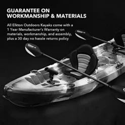 Elkton Outdoors Hard Shell Fishing Tandem Kayak Grey