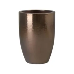 Emissary Gold Stoneware Round Planter 18in L x 26in H
