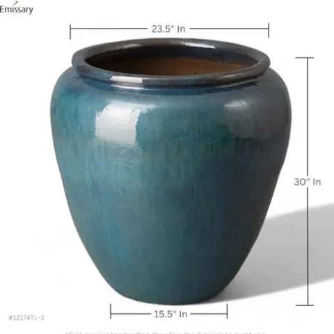 Emissary Home and Garden Round Planter LG Green 30X30