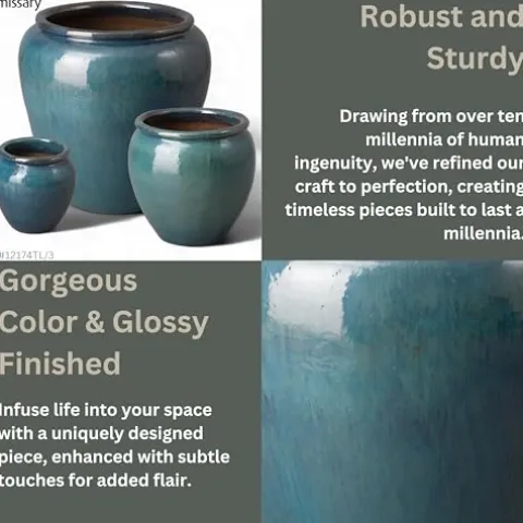 Emissary Home and Garden Round Planter LG Green 30X30