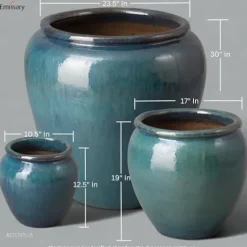 Emissary Home and Garden Round Planter LG Green 30X30