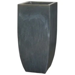 Emissary 17.5in L x 42.5in H Storm Gray Stoneware Square Planter