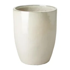 Emissary 19in Pearl White Stoneware Round Planter