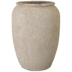 Emissary 28in Reef Distressed White Stoneware Round Planter