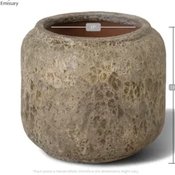 Emissary 23.5in Round Stoneware Planter Reef Green