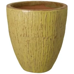 Emissary 26in Yellow Stoneware Round Planter