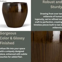 Emissary Java Stoneware Round Planter 24in. L x 23.5in. H