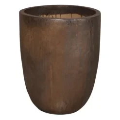 Emissary Metallic Stoneware Round Planter 26in. L x 33.5in. H