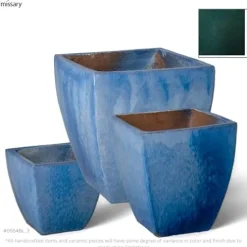 Emissary Square Stoneware Planter Blue 19″ x 19″ x 21