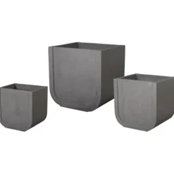 Emissary Terrazzo Square Planters Set of 3 28in L x 24in W x 28.5in H Terrazzo Gray