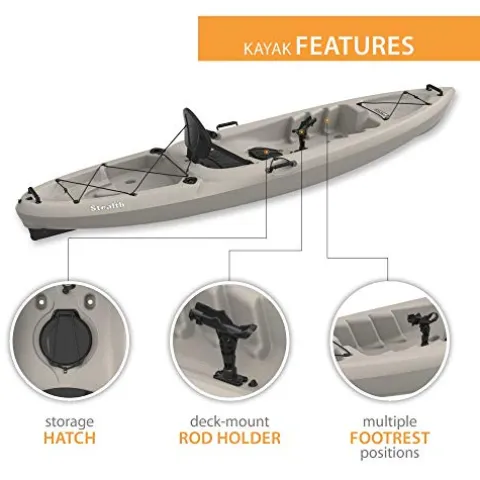 Emotion Kayaks Stealth Angler Fishing Kayak Sandstone
