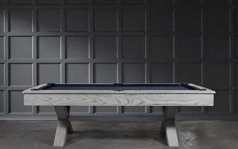 Empire USA Manhattan Slate Pool Table 8FT with Premium Billiard Accessories Whitewash