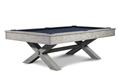 Empire USA Manhattan Slate Pool Table 8FT with Premium Billiard Accessories Whitewash