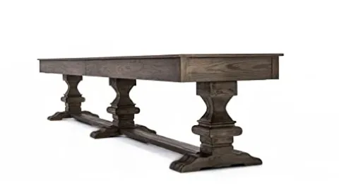 Empire USA Plank & Hide – Beaumont Shuffleboard Table (12′) Silvered Oak