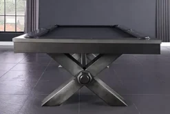 Empire USA Plank & Hide – Vox Billiard Pool Table Charcoal Powder Coat with Electric Blue