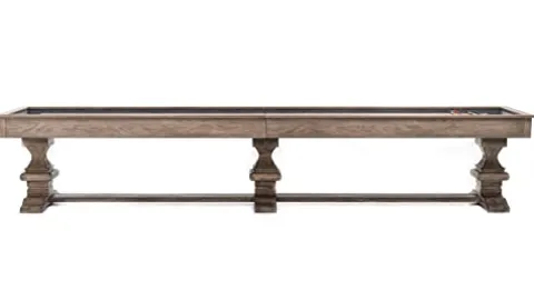 Empire USA Plank & Hide Beaumont Shuffleboard Table (14′) Silvered Oak