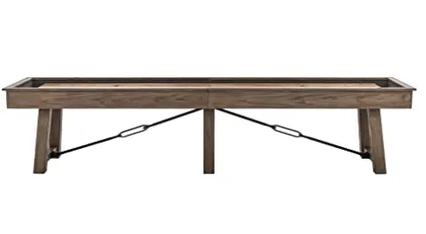 Empire USA Plank & Hide Isaac Shuffleboard Table (14′) Silvered Oak